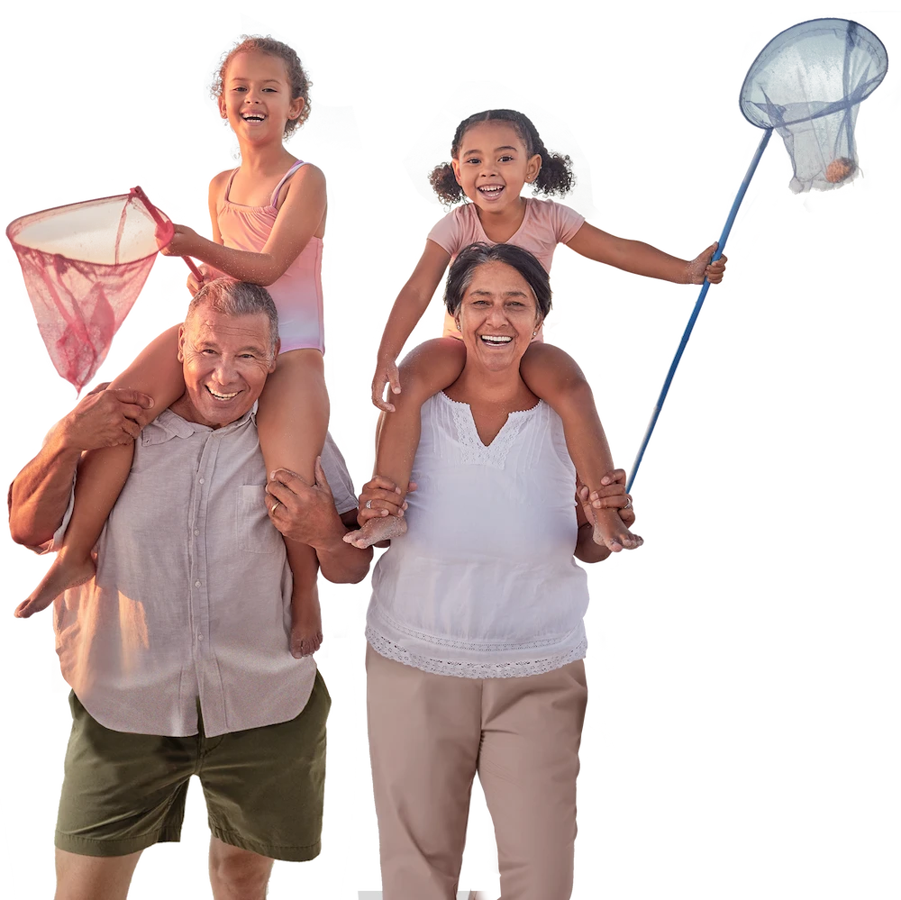 Happy family at the beach
